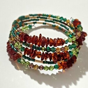 Amber and Glass Bracelet